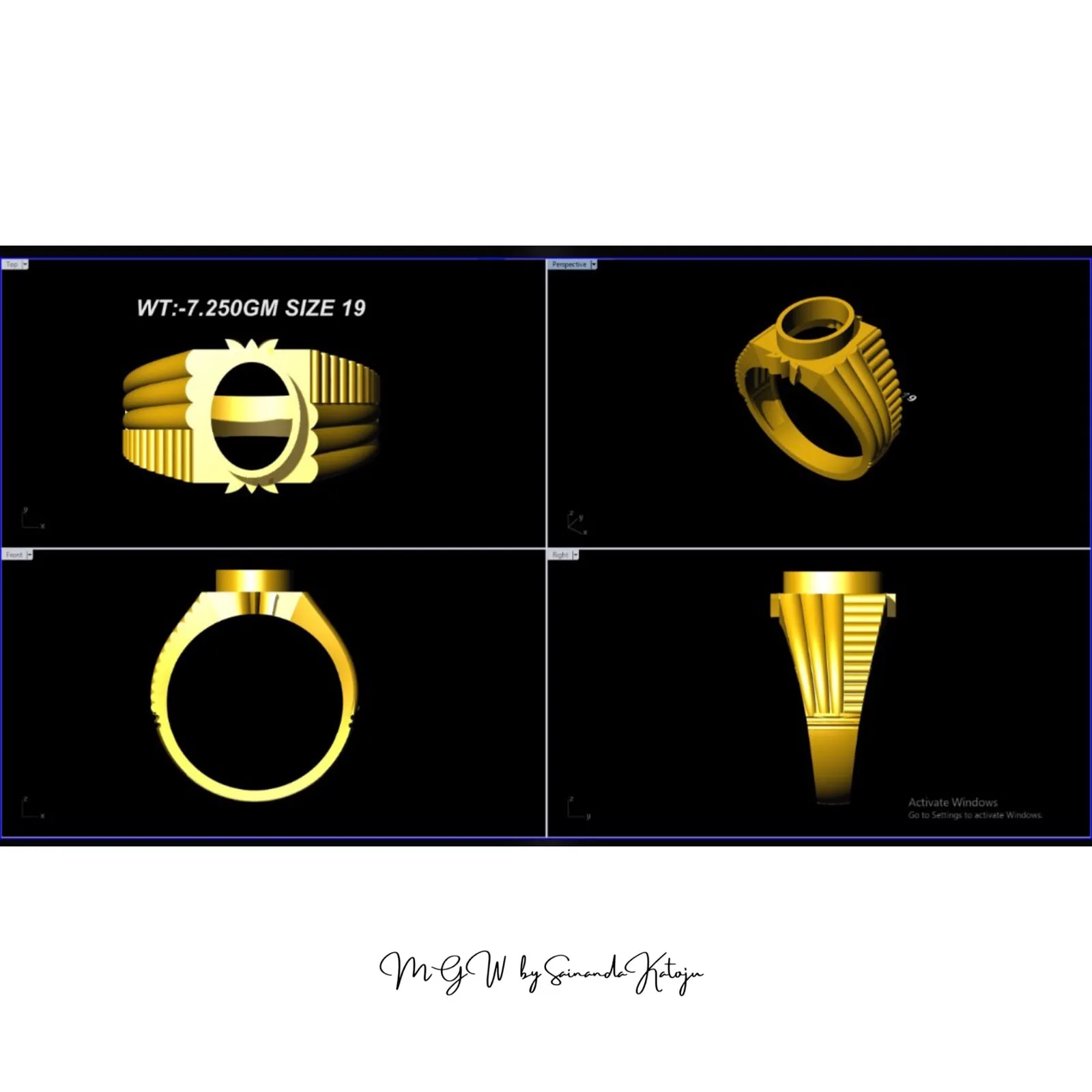 Gold Ring - 3D CAD Jewellery