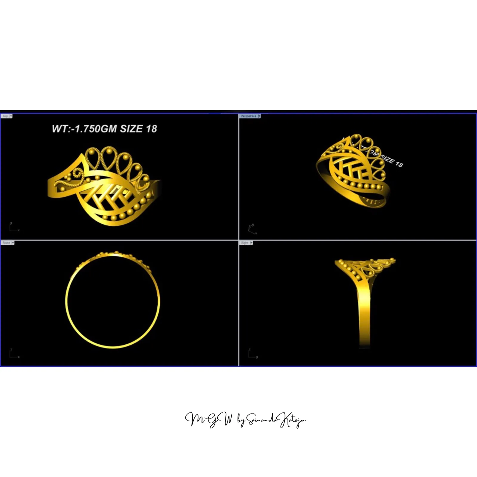 Gold Ring - 3D CAD Jewellery