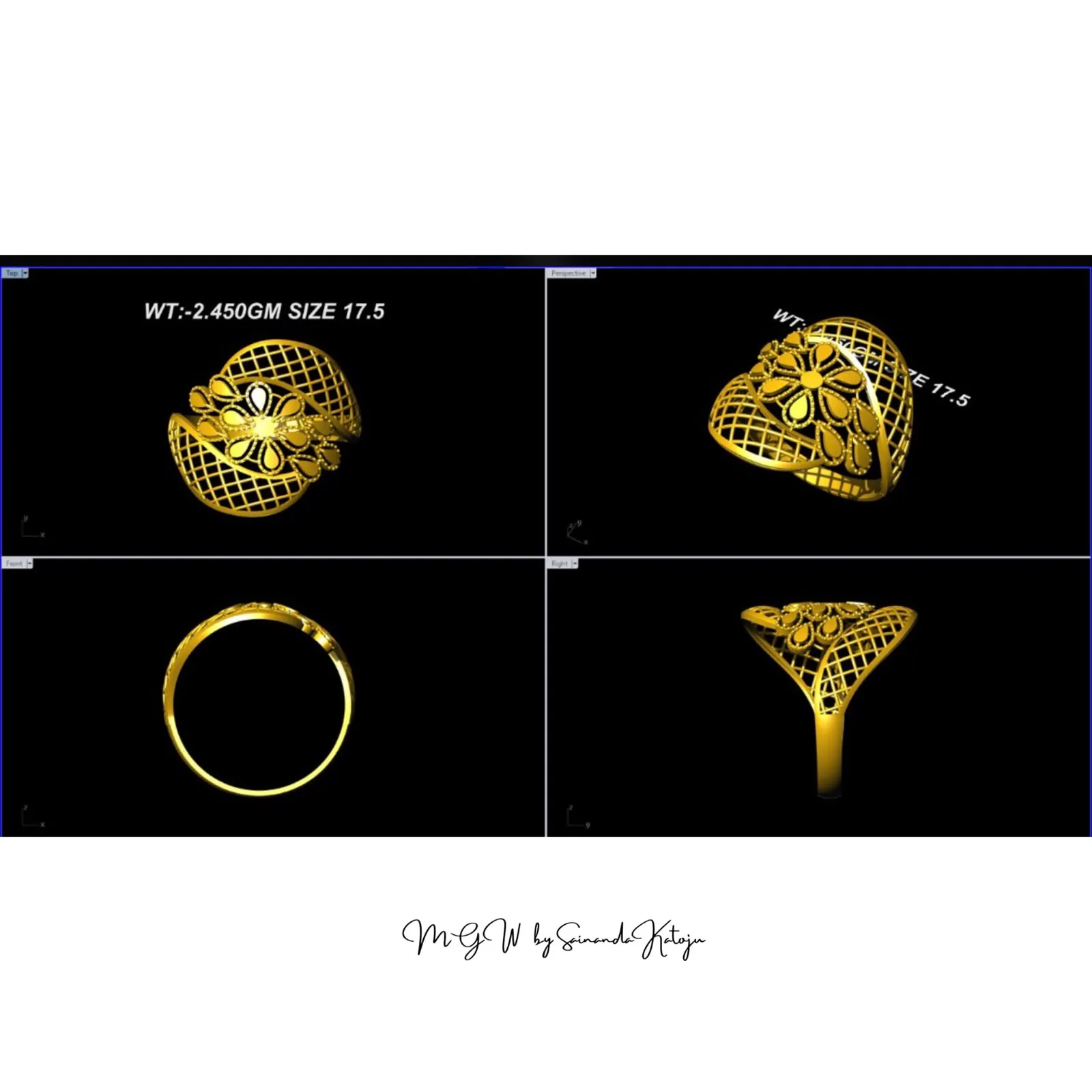 Gold Ring - 3D CAD Jewellery