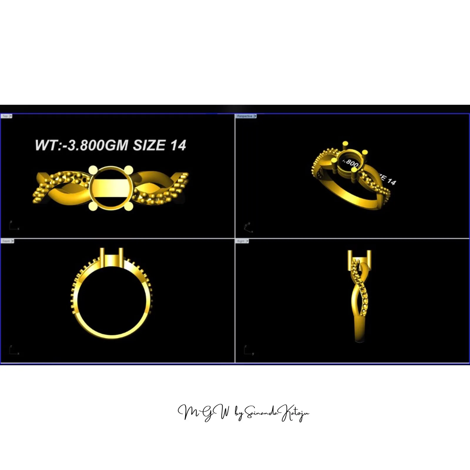 Gold Ring - 3D CAD Jewellery