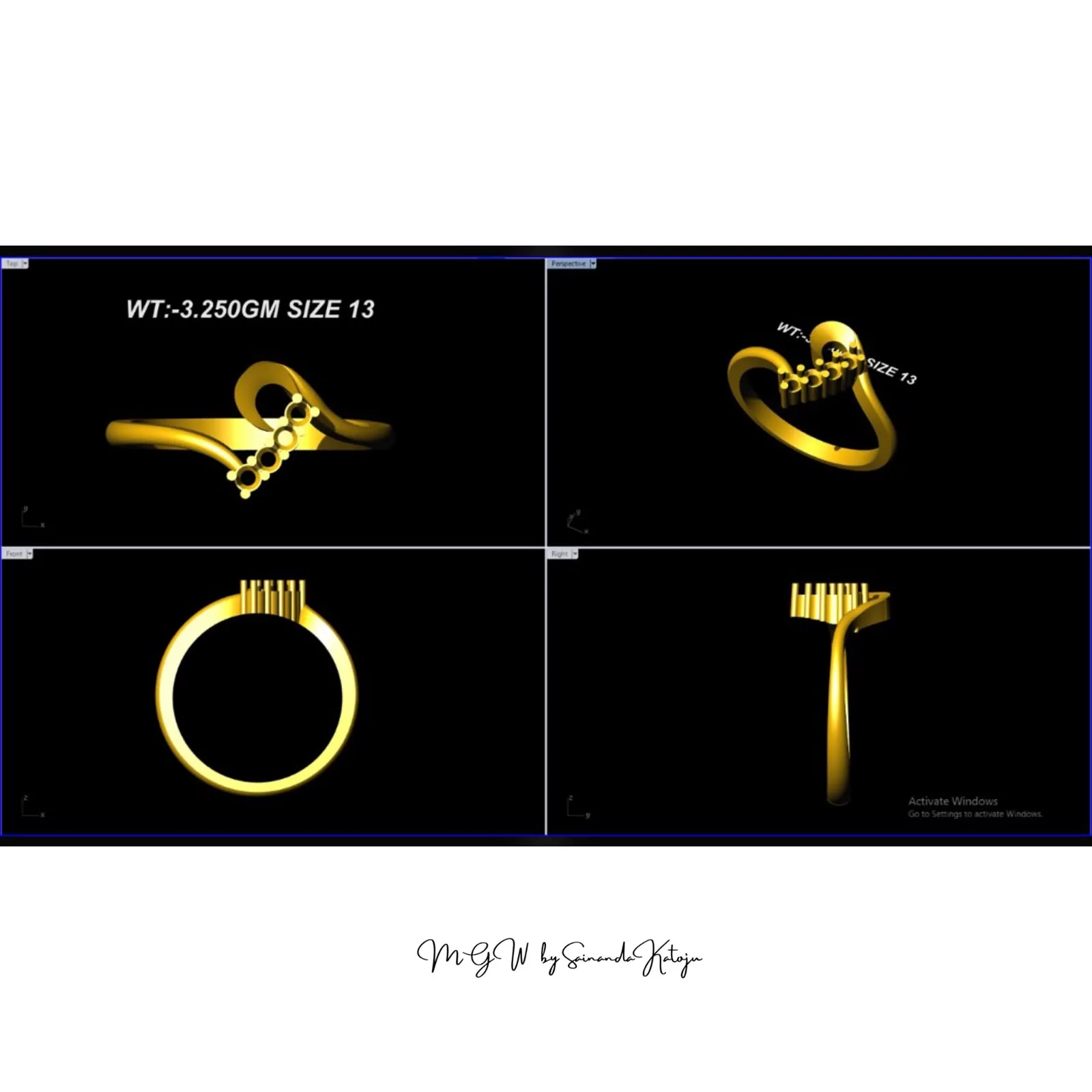 Gold Ring - 3D CAD Jewellery