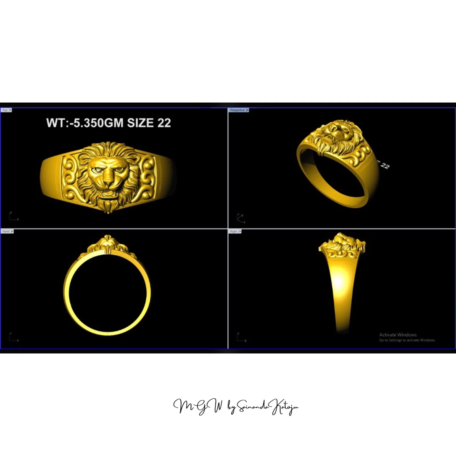 Gold Ring - 3D CAD Jewellery