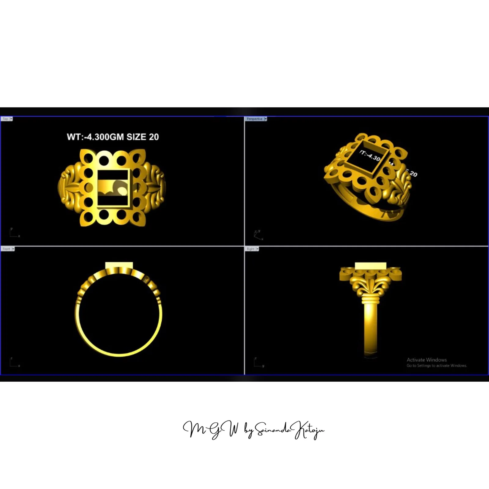 Gold Ring - 3D CAD Jewellery