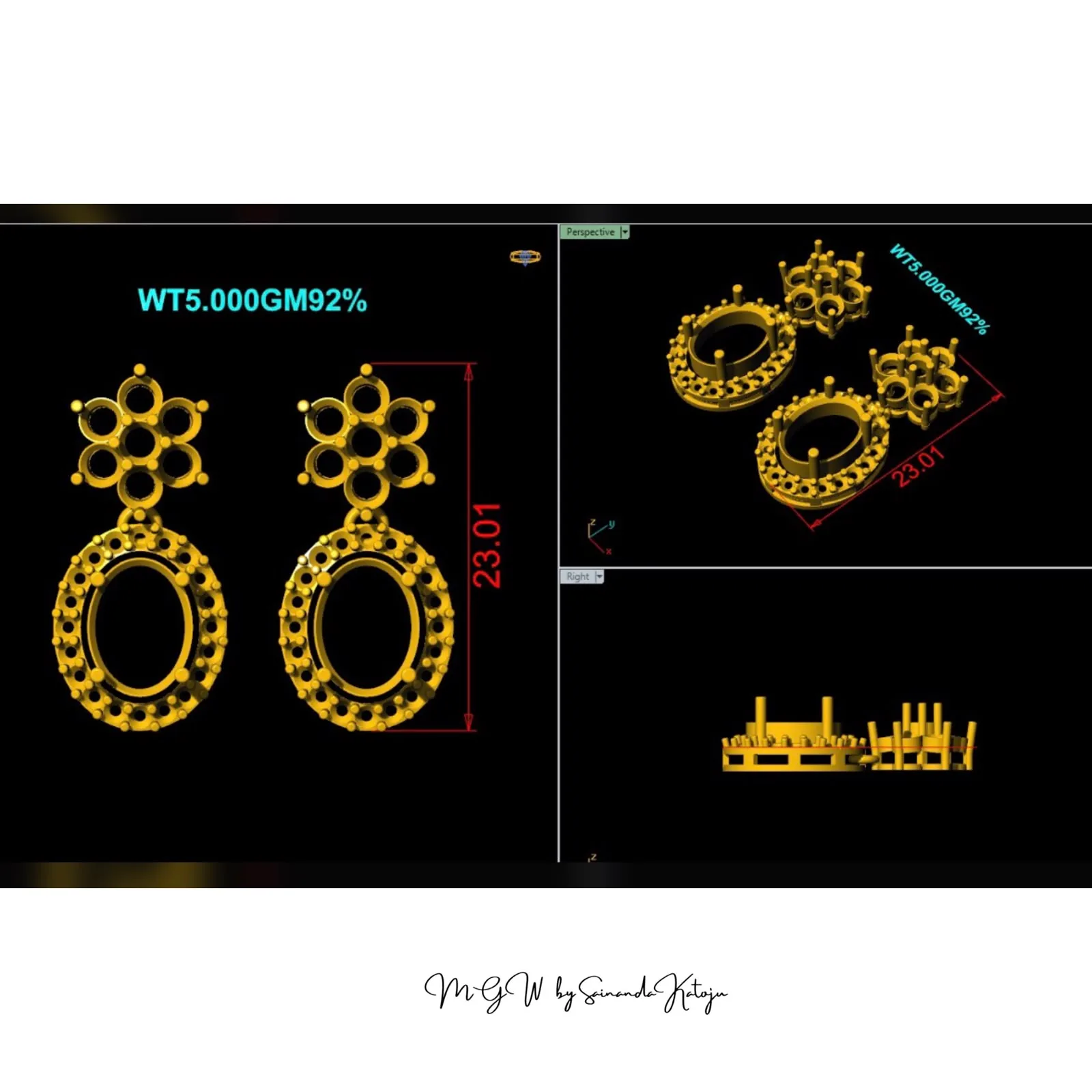 Earrings - 3D CAD Jewellery
