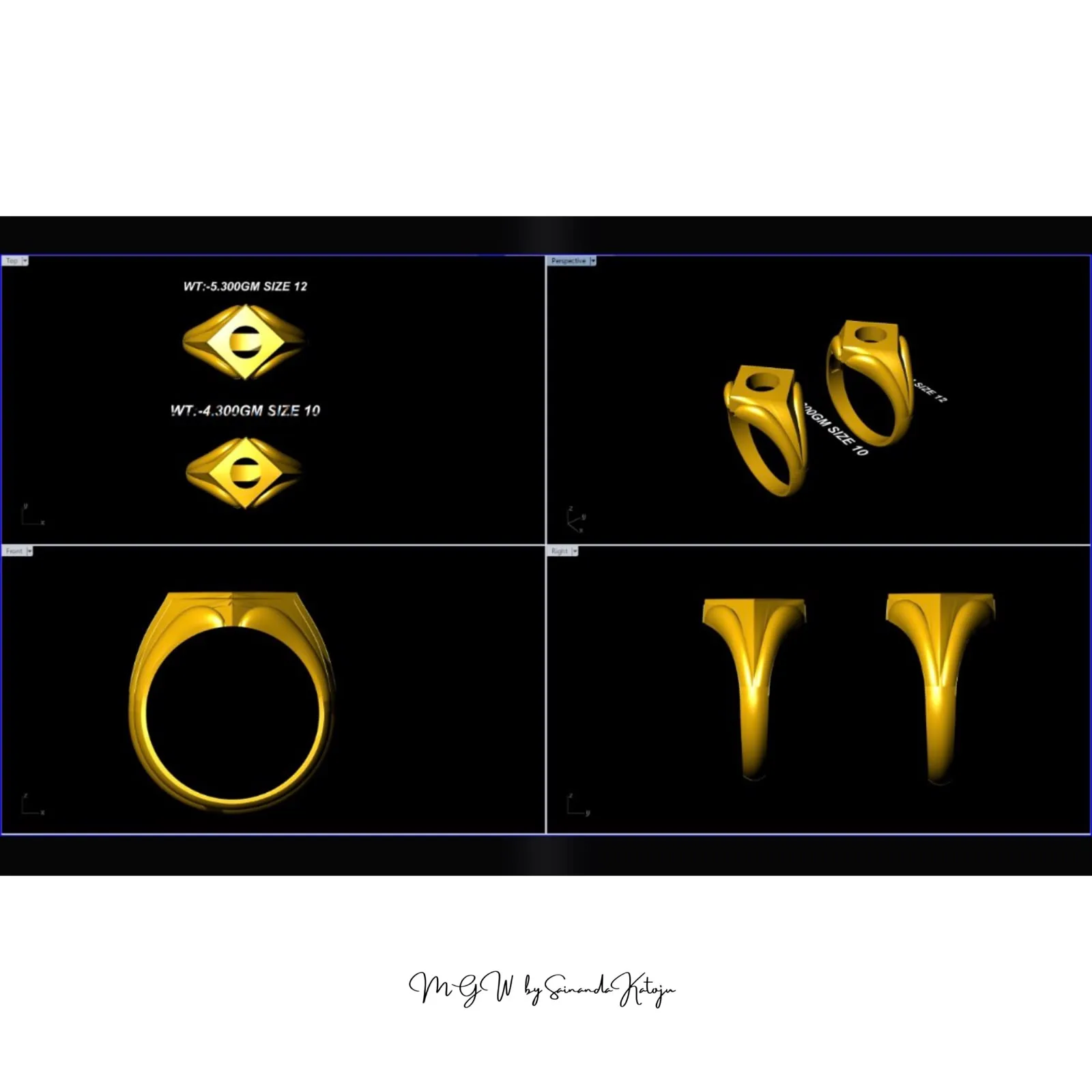 Gold Ring - 3D CAD Jewellery