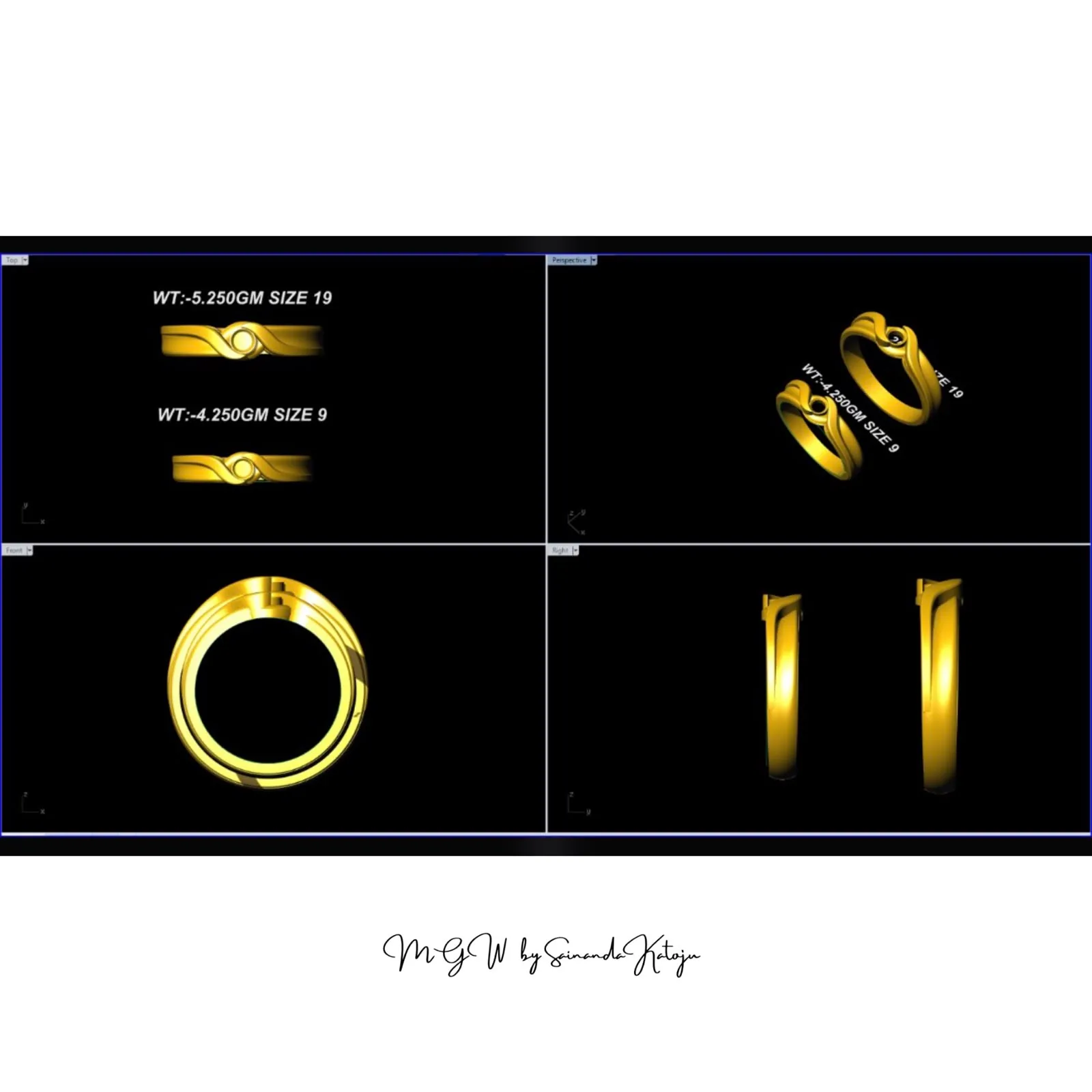 Gold Ring - 3D CAD Jewellery
