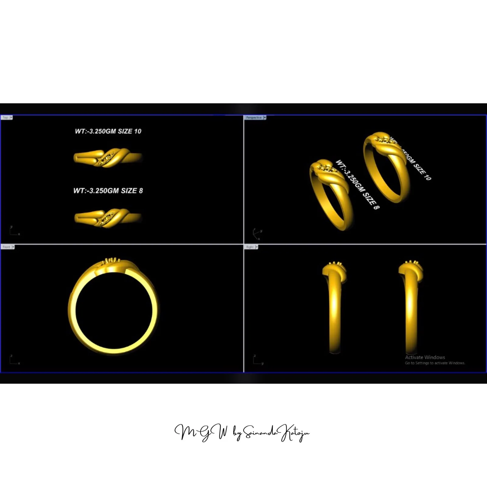 Gold Ring - 3D CAD Jewellery