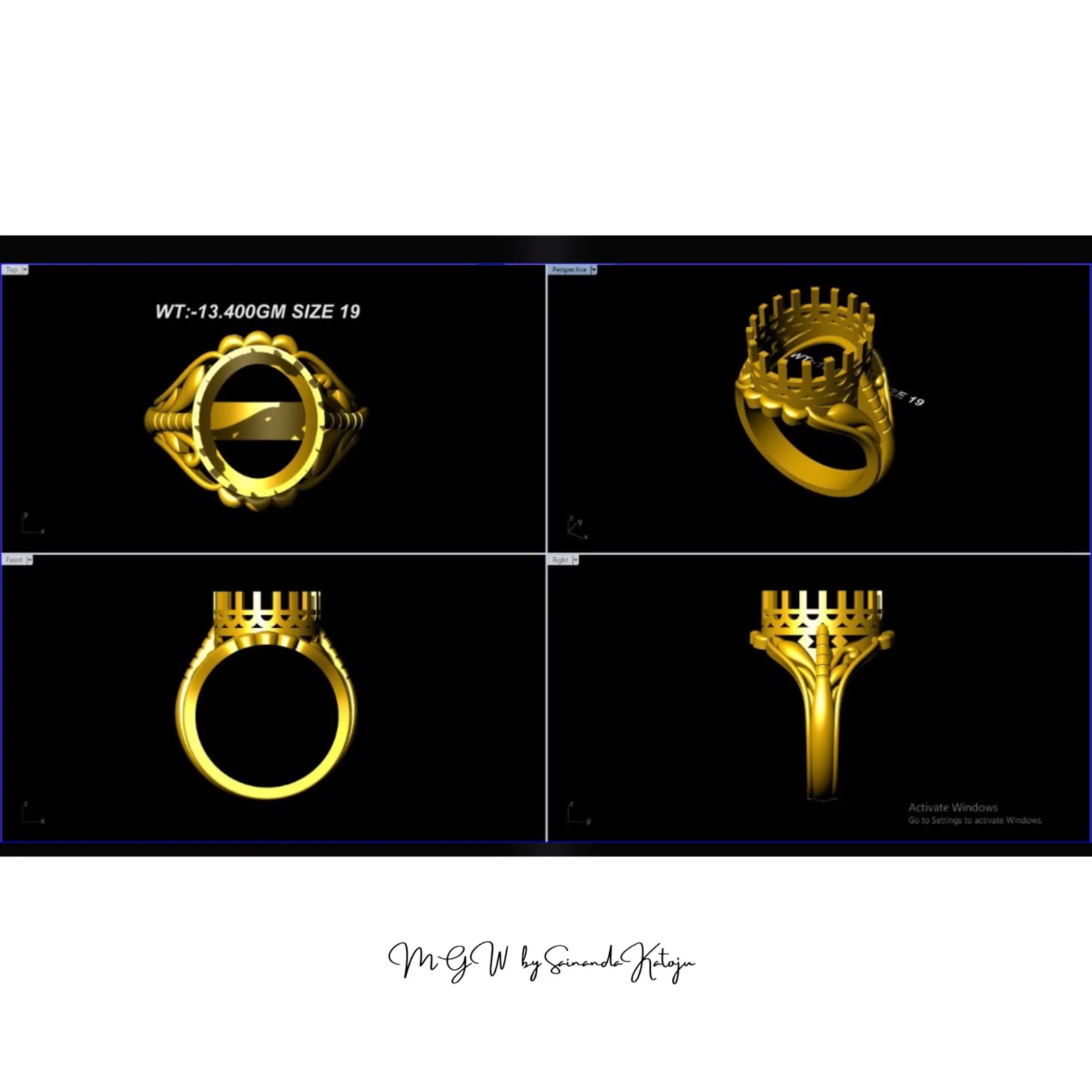 Gold Ring - 3D CAD Jewellery
