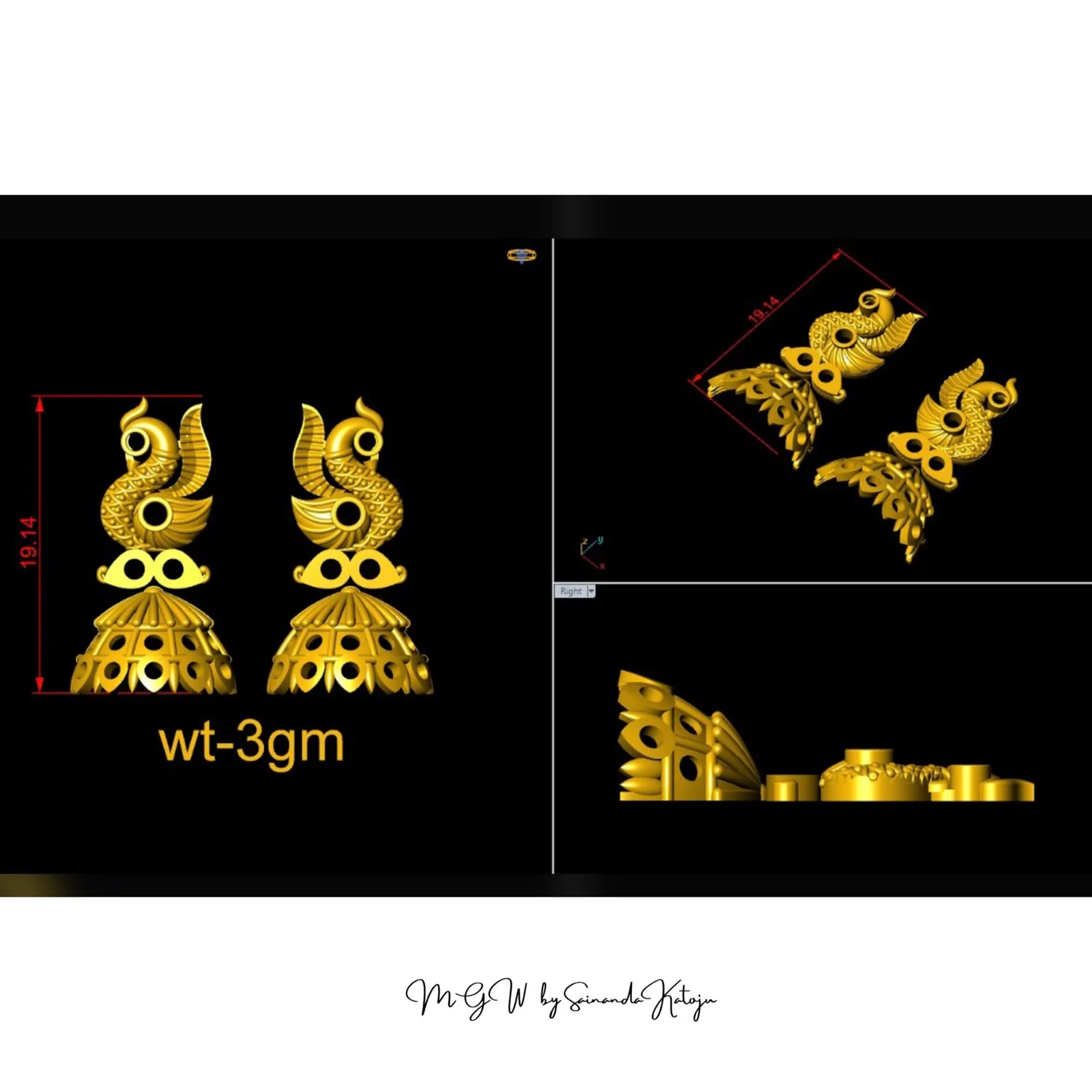 Earrings - 3D CAD Jewellery