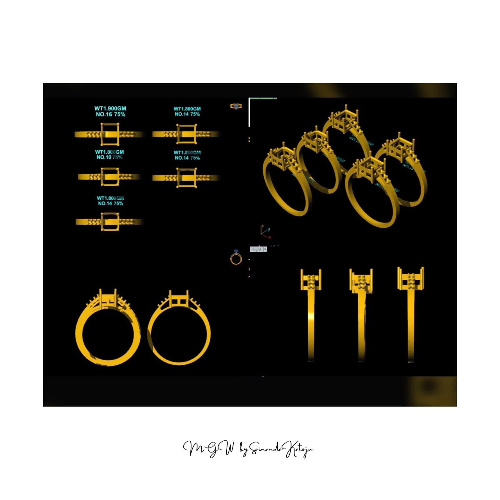 Gold Ring - 3D CAD Jewellery