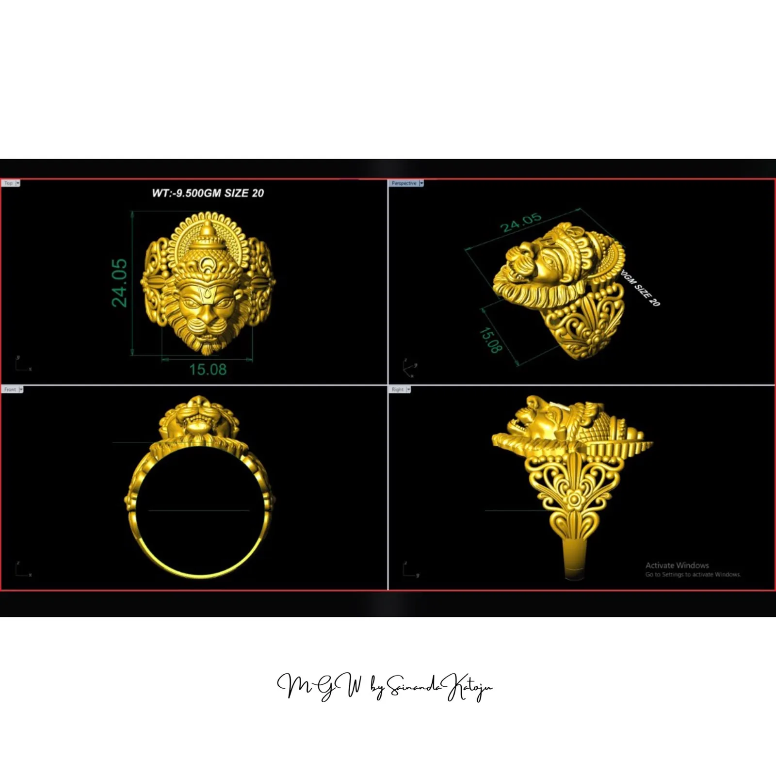 Gold Ring - 3D CAD Jewellery