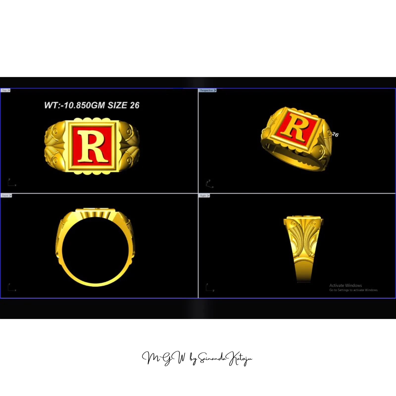 Gold Ring - 3D CAD Jewellery